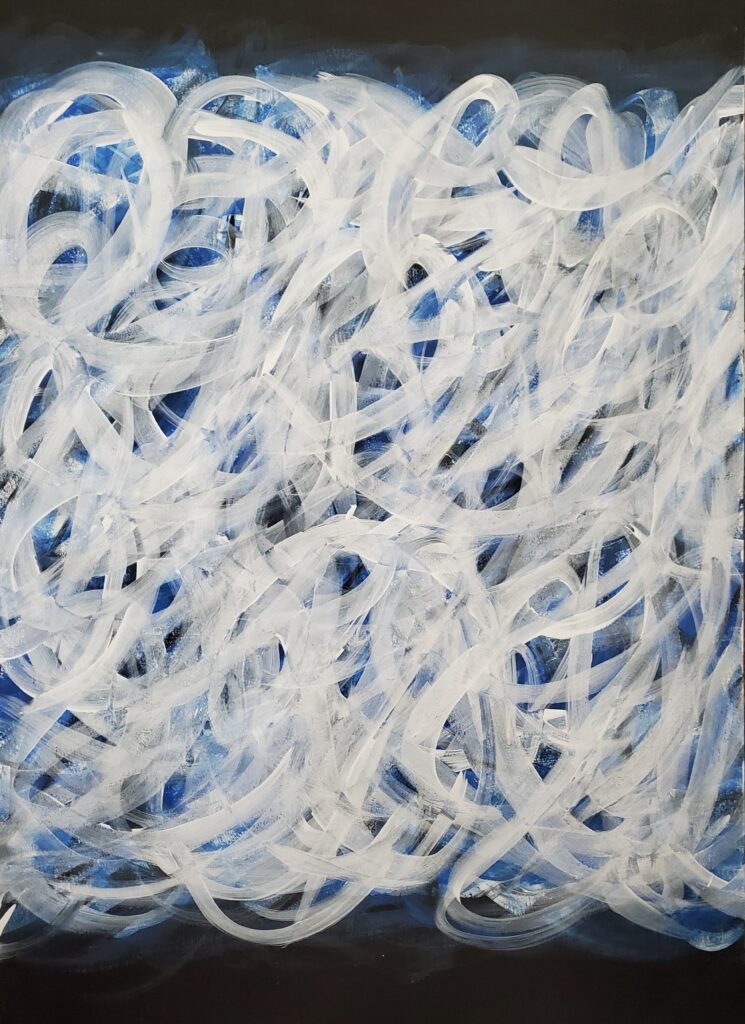 Snail trails Acrylic on watercolor paper 30 by 22 inches/76 by 56 cm 2023