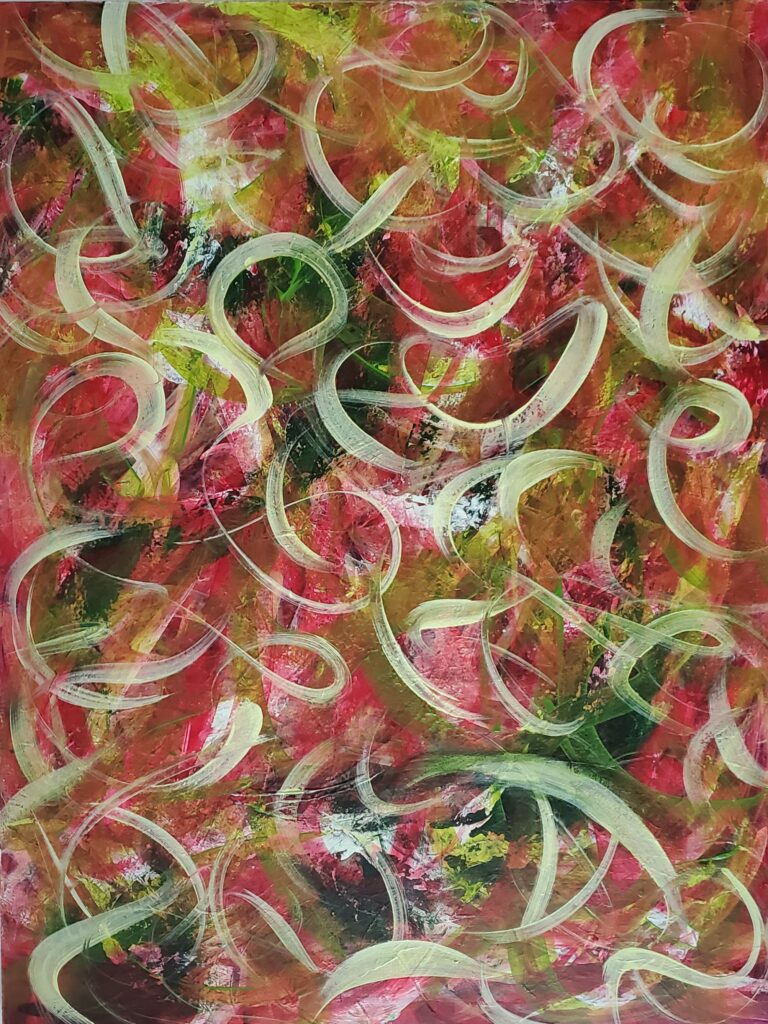 Late summer garden riot Acrylic on board 24 by 18 inches/61 by 46 cm 2024