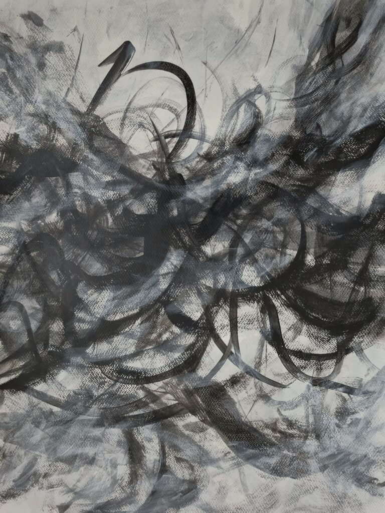 Fleeting Acrylic on watercolor paper 24 by 18 inches/61 by 46 cm 2025