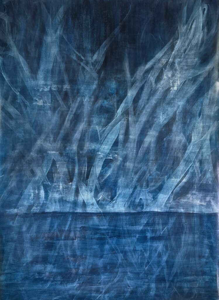 Moonlight musing Acrylic on watercolor paper 30 by 22 inches/76 by 56 cm 2025